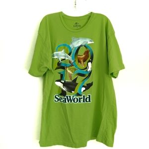 Seaworld 2017 Graphic Green Animal Shirt Size XL